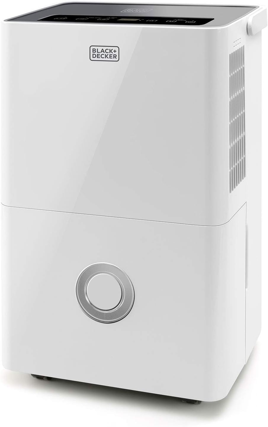 BLACK+DECKER BXDH20E - Deumidificatore e Purificatore d’Aria 20L/24h | HEPA13 | Funzione Asciugabiancheria | 2 Velocità | Serbatoio 4L | Programmabile 24h | Ruote | Blocco di Sicurezza per Bambini