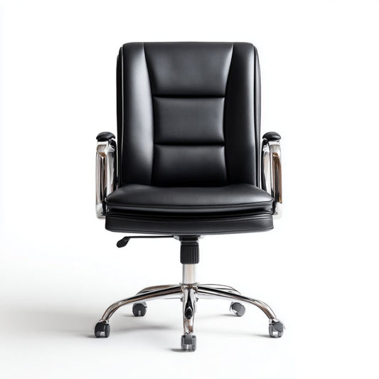 Sedia da ufficio ergonomica in tessuto nero con supporto lombare regolabile 50 x 60 x 120cm
