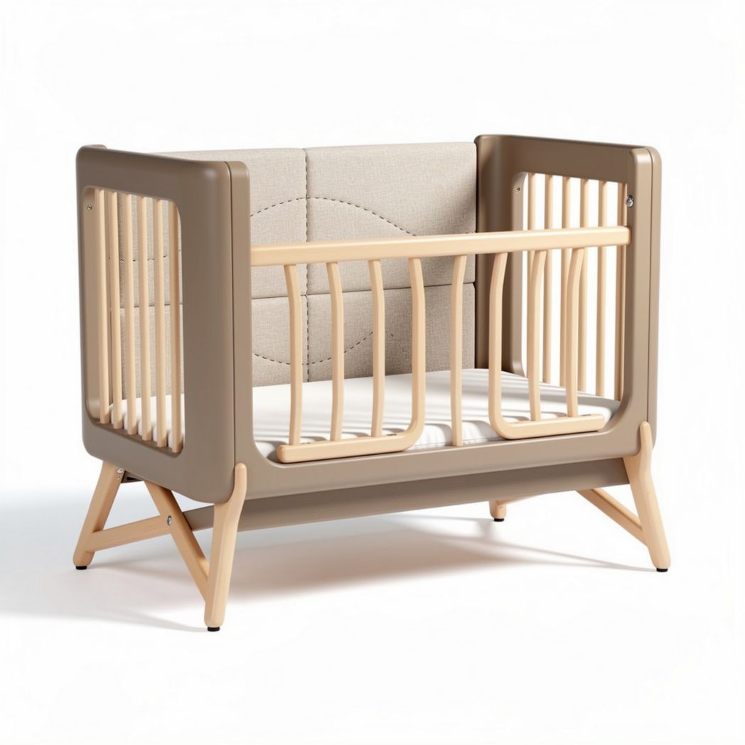 Culla in legno di faggio con spessore regolabile 110 x 60 x 85cm color beige
