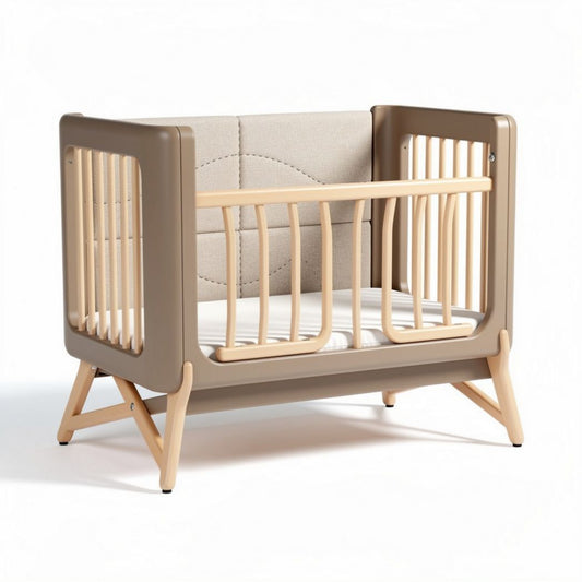 Culla in legno di faggio con spessore regolabile 110 x 60 x 85cm color beige
