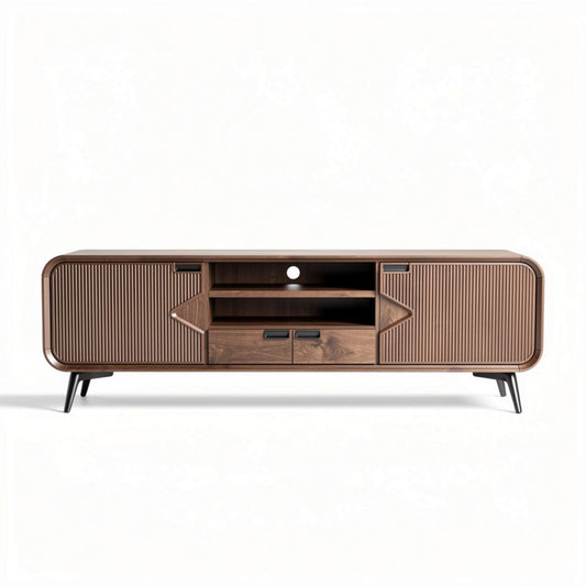Mobiletto TV in legno di noce con 2 cassetti e ripiano 150 x 40 x 50cm