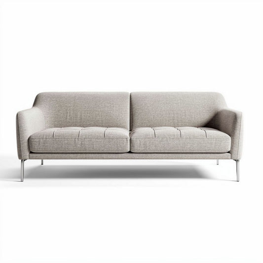 Divano in tessuto grigio con struttura metallica 200 x 80 x 75cm